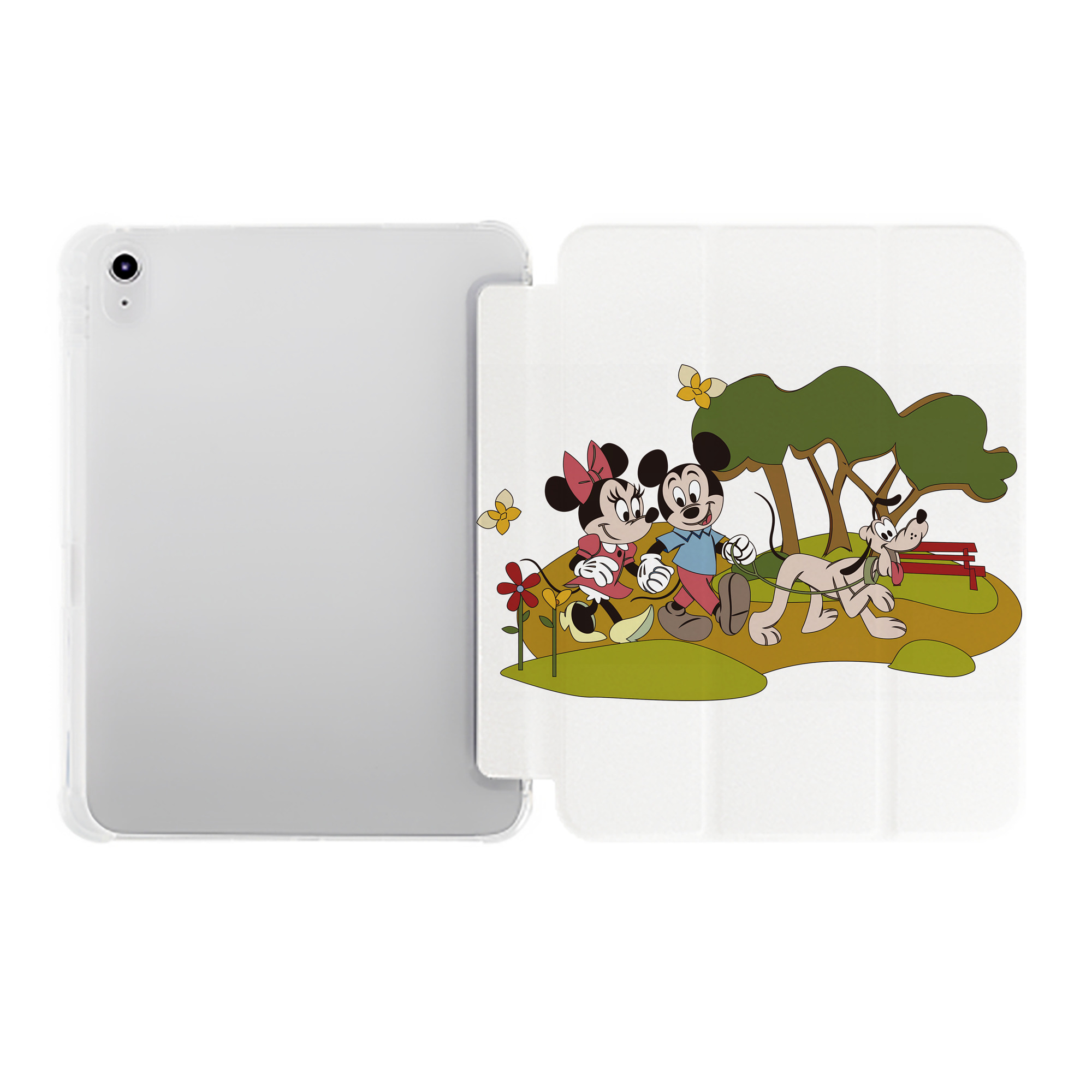 （画像用） ミッキーマウス Mickey Mouse IPad ケース ペン収納付き 三つ折りスタンド PUレザー×シリコン 対応機種9.5/10.5/10.9インチ